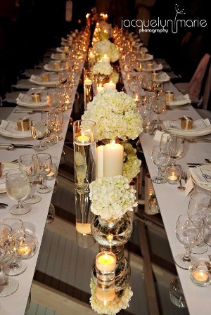 decoracion de mesas de recepcion de bodas caminos de mesa de espejo 