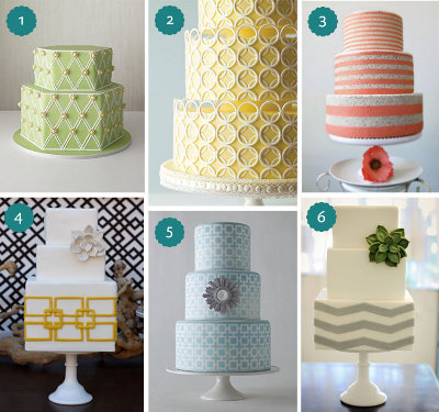 tortas para bodas diseños geometricos