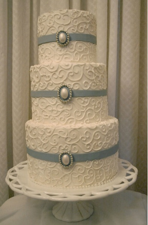 tortas de bodas 2013 vintage con encajes y perlas