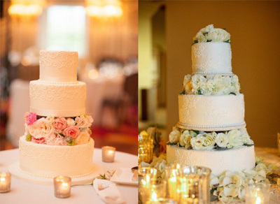tortas de bodas con flores entre niveles ananda cali