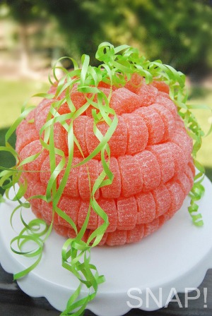 calabaza hecha con gominolas de naranja