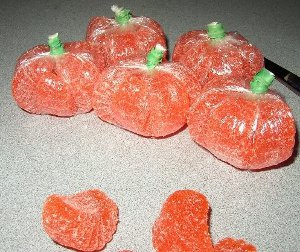 calabaza hecha con gominolas de naranja