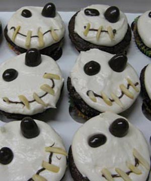 cupcakes de calavera para halloween.