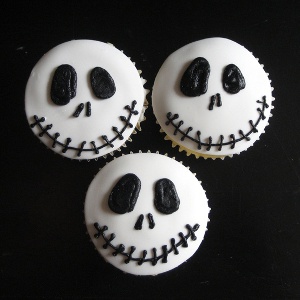 Cupcakes de calavera para halloween