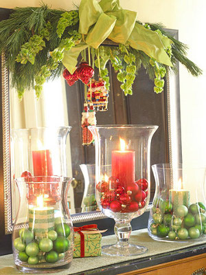 Adornos de navidad en recipientes de vidrio transparente ... Como decorar un jarron de cristal