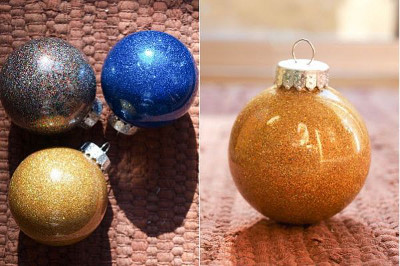 bolas de navidad transparentes decoradas