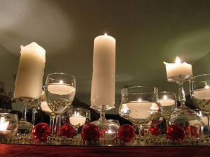 centros de mesa de navidad con velas