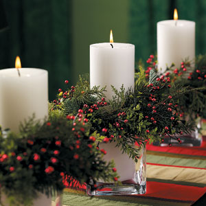 centros de mesa de navidad con velas
