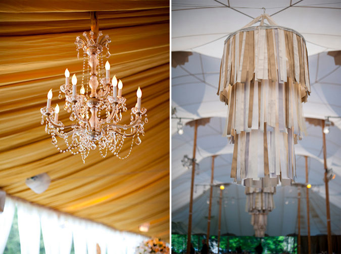 Decora con candelabros de serpentinas y cintas lacelebracion.com Chandeliers Candelabros decoración