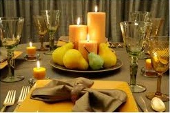 grupos de velas como centros de mesa