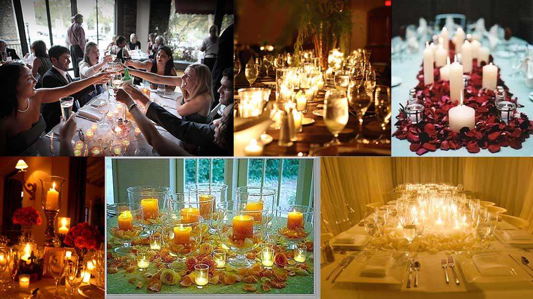 grupos de velas para centros de mesa