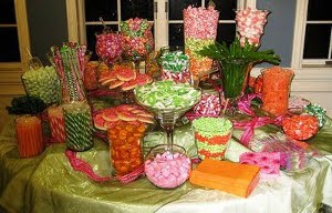 mesas dules hechas con caramelos para fiestas y eventos